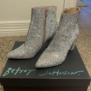 Betsey Johnson Cady Rhinestone booties size 7